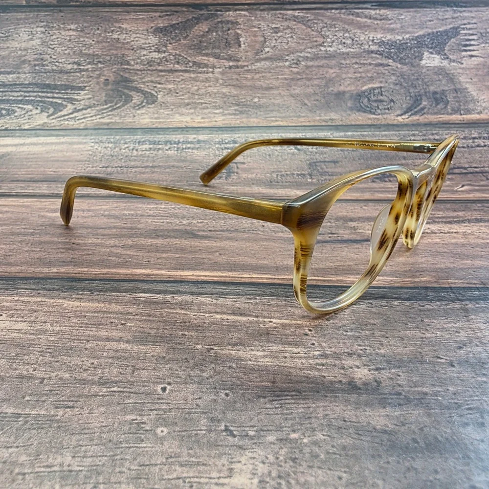 Warby Parker‎ Downing Eyeglass Frames Striated Amber Brown 53-20-140